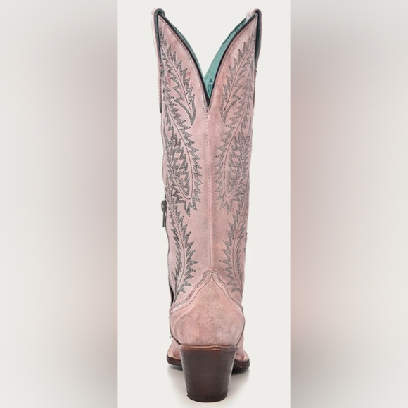 Corral Embroidery Rose Top Tip Toe Western Cowboy Boots 10.5 - Picture 2 of 6